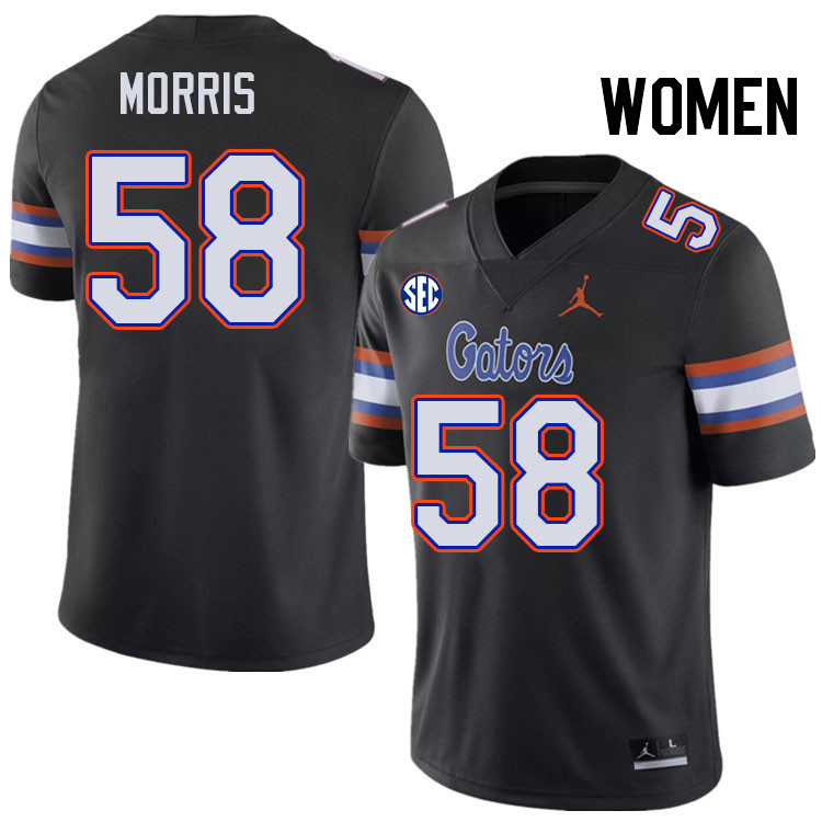 Women #58 Andre Morris Florida Gators College Football Jerseys Stitched-Black